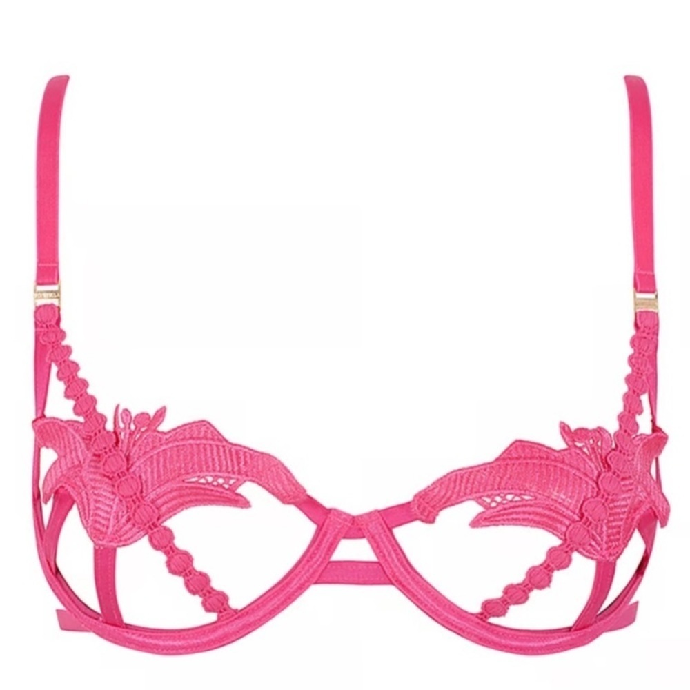 New! Bluebella Amina Underwire Bra Cage Strappy Floral Banded Pink 10803